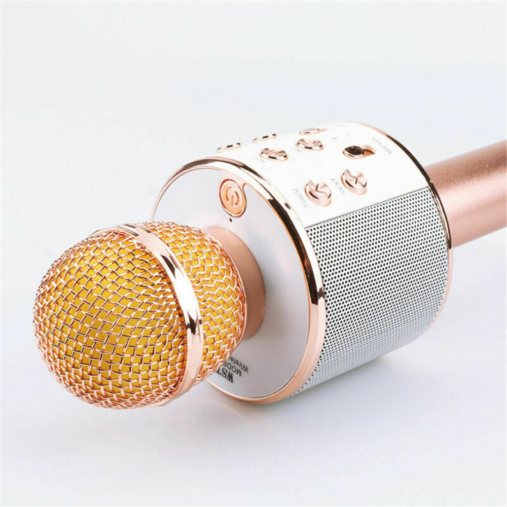 Microphone karaoké Bluetooth Microphone sans fil haut-parleur lecteur de Microfone portable enregistreur de chant micro