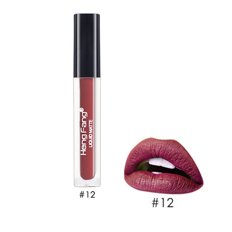 de herramientas de maquillaje mate pintalabios Azul Rojo labial de larga duración colorido: 12