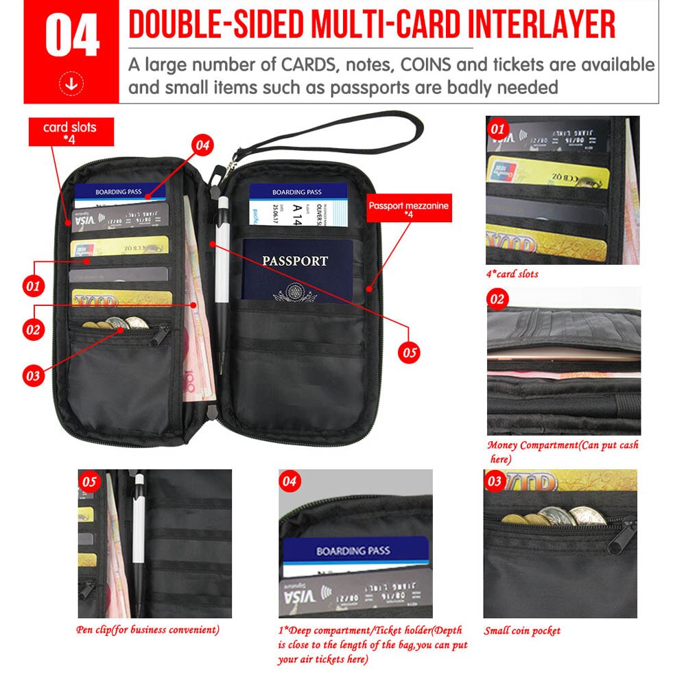 Passport Holder - 3D Animal Print - Polyester Travel Wallet for Men & Women - Document Organizer