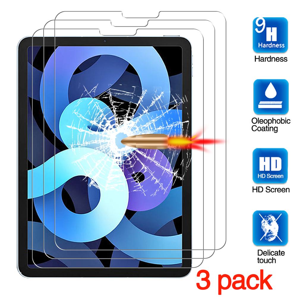Tablet Tempered Glass For iPad Air 4 Screen Protector 10.9" Explosion Proof Anti Scratch Bubble Free Screen Protective Film: for ipad air 4 3pcs