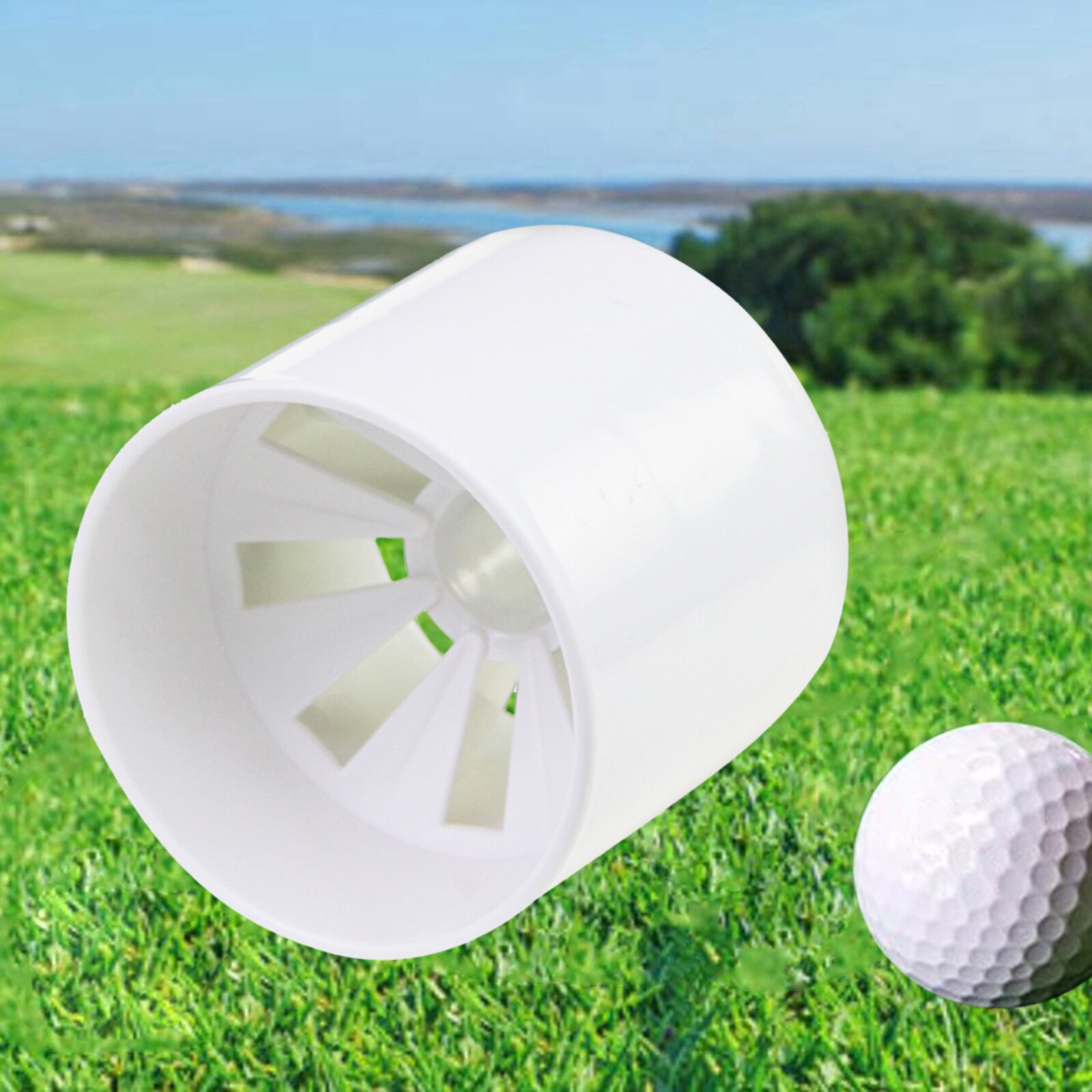 Golf Cup Hole Cups for Putting Green Backyard Training, White Plastic Training Ball Socket
