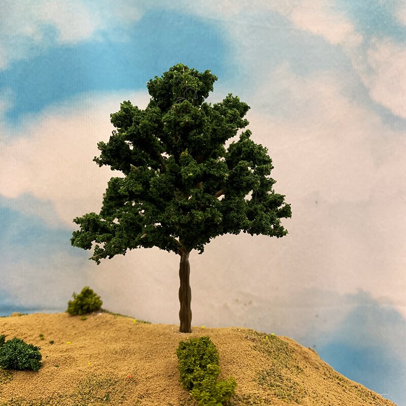 4PCS/PACK 12cm HO Scale Model Trees Train Park Railroad Railway Layout Diorama Wargame Scenery Toys Model Accessories: 7.5cm Dark Green