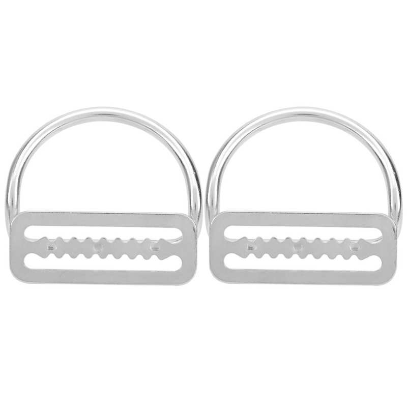 2Pcs Stainless Steel Scuba Diving Weight Belt Slide Keeper D Ring Webbing Harness Belt Retainer Stopper Diving BCD Accessories: Type 2