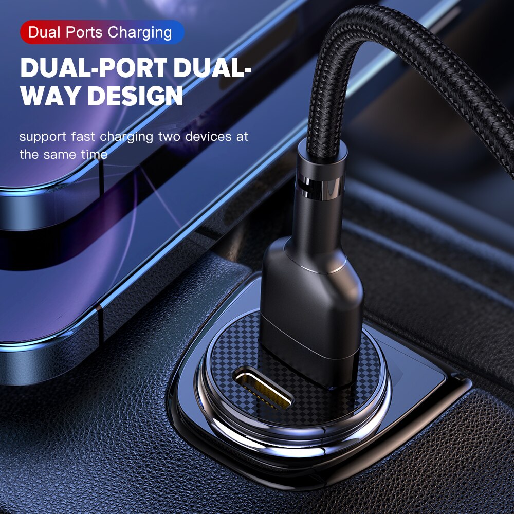 Ładowarka samochodowa Elough typ C PD 20W QC3.0 szybkie ładowanie dla Huawei Samsung Xiaomi Iphone 12 11 13 Pro szybka ładowarka samochodowa USB Iphone