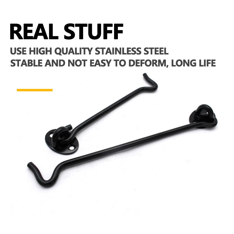 75/100/150mm Cabinet Door Showcase Gate Window Latche Hook Eye WindProof Silent Lock Window windproof hook Wind Brace Cabin Hook