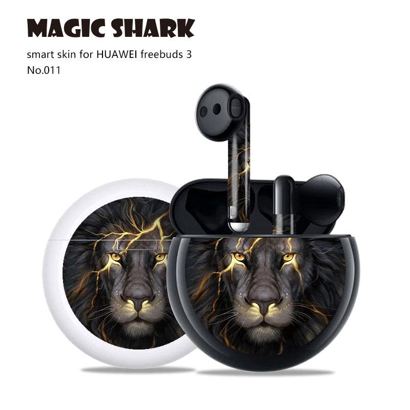 Magic Shark 2.5D pcv malowanie czaszka diabeł naklejki skóry pokrywa Film Case dla HUAWEI Freebuds 3: 011