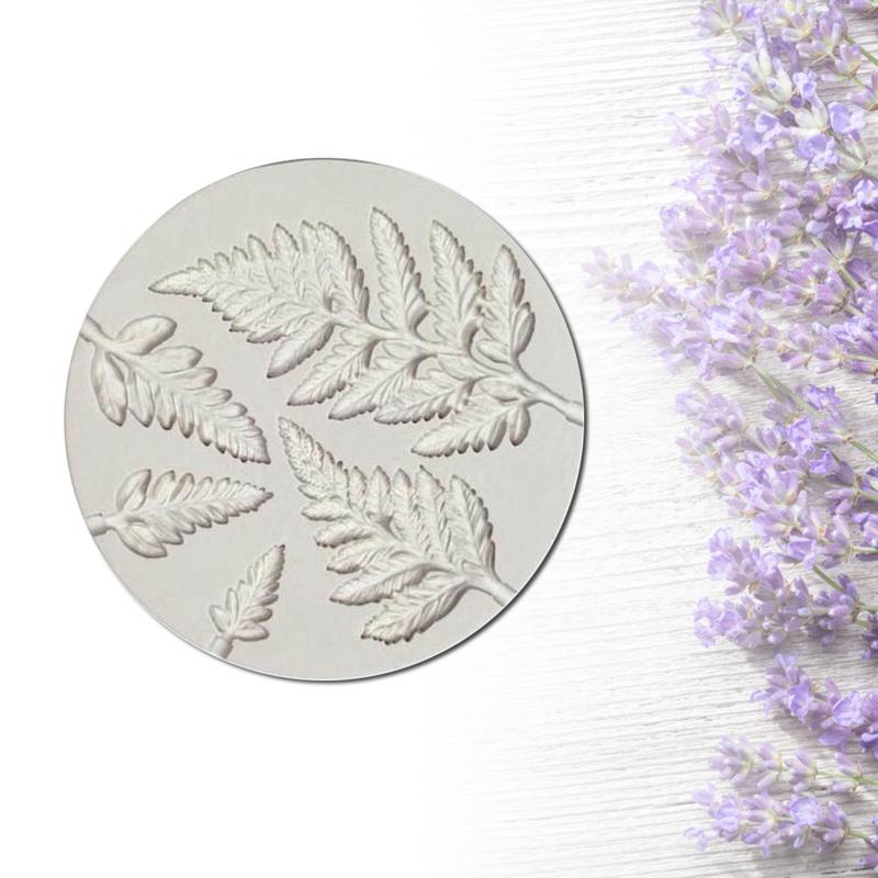 cake mold silikone Round Fern Leaf Shape Liquid Silicone Mold Fondant Cake DIY Polymer Clay Epoxy Molding Tool Baking Mold #AO