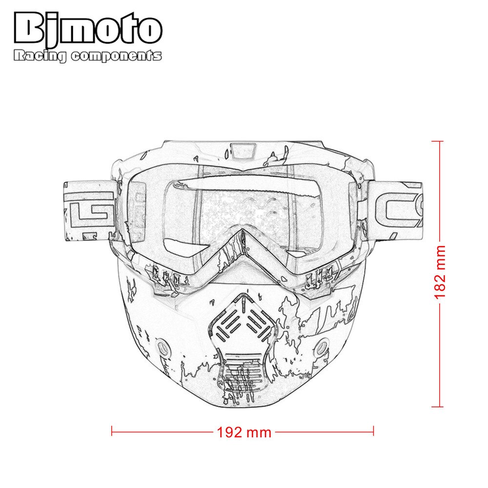 Máscara de casco facial Vintage, gafas desmontables para Motocross, Scooter, Jet, máscara, gafas de sol, esquí, Skate