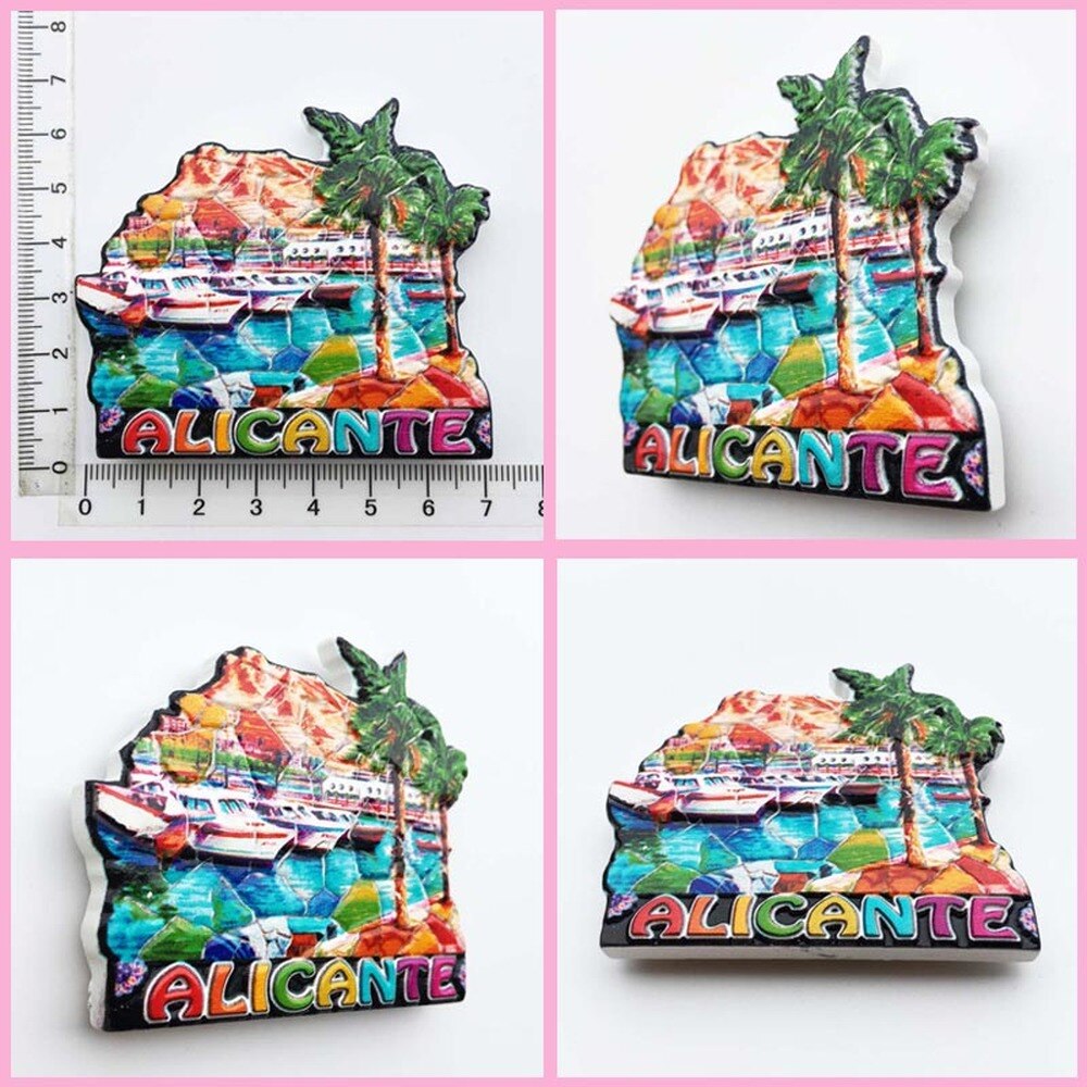 Réfrigérateur aimants Souvenirs en espagne | Réfrigérateur barcelone Madrid majorque valence séville Corvador Flamingo Girona bâtiment célèbre