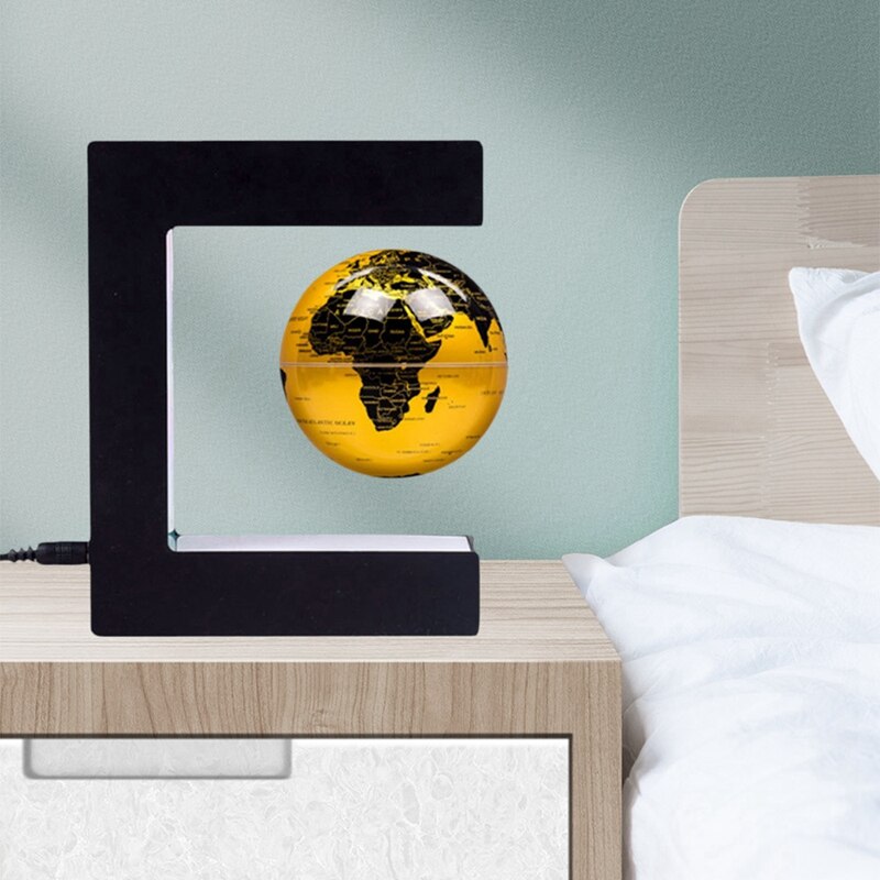 Floating Globe Globe World Map Magnetic Levitation Globes C-Frame Golden LED English for Kids US Plug