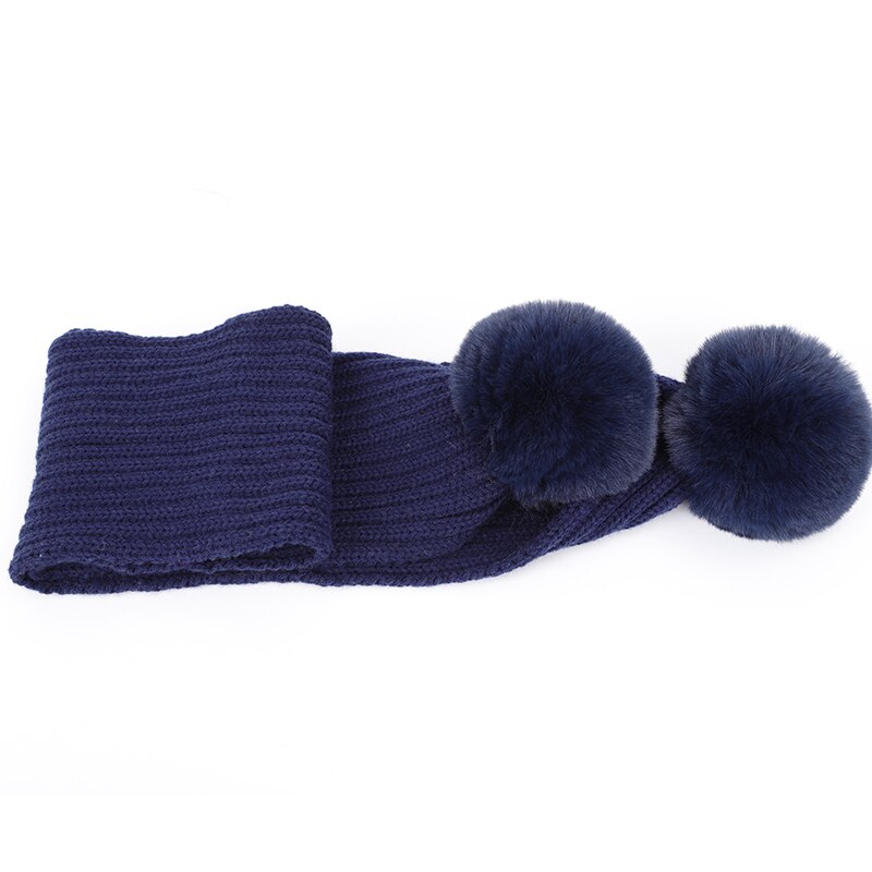 Bufanda de punto con pompón de Color sólido para niños, bufandas de algodón para niño y niña, envolturas de pañuelo de lana para bebé, novedad de