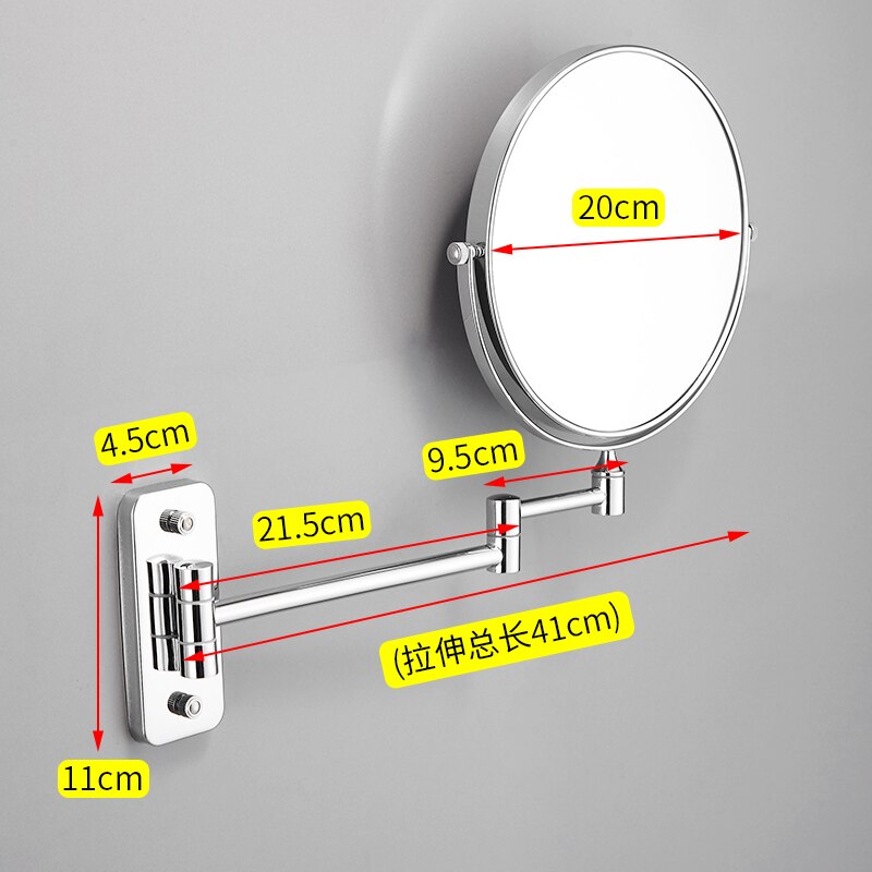 Bathroom Mirror Round Double Side Wall Makeup Mirror Stainless Steel Double Face Dressing Decorations Living Room Mirrors