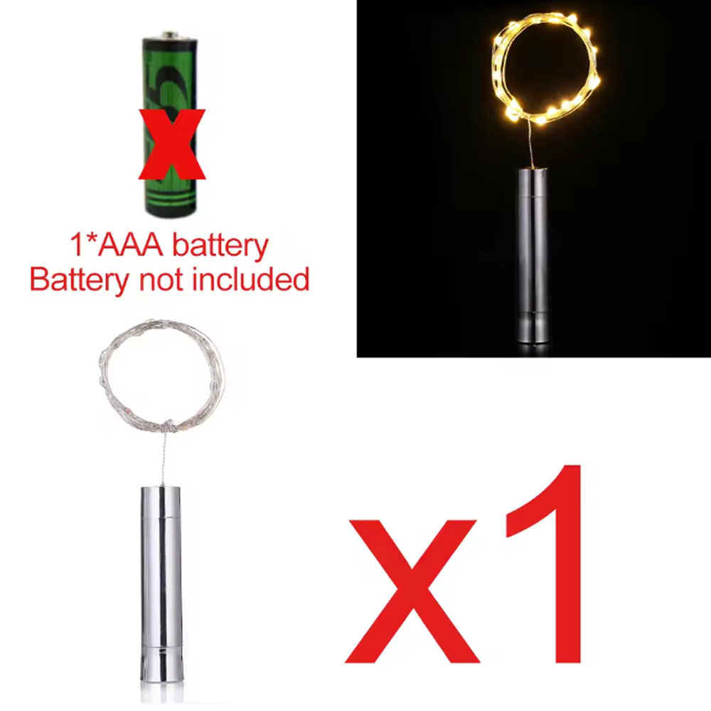 LED Lichterketten LED Weinflasche Lichter AAA Batteriebetriebene Kork bilden Glas Flaschenverschluss Lampe Weihnachtsgirlanden Bar Dekor: Blau / 350W