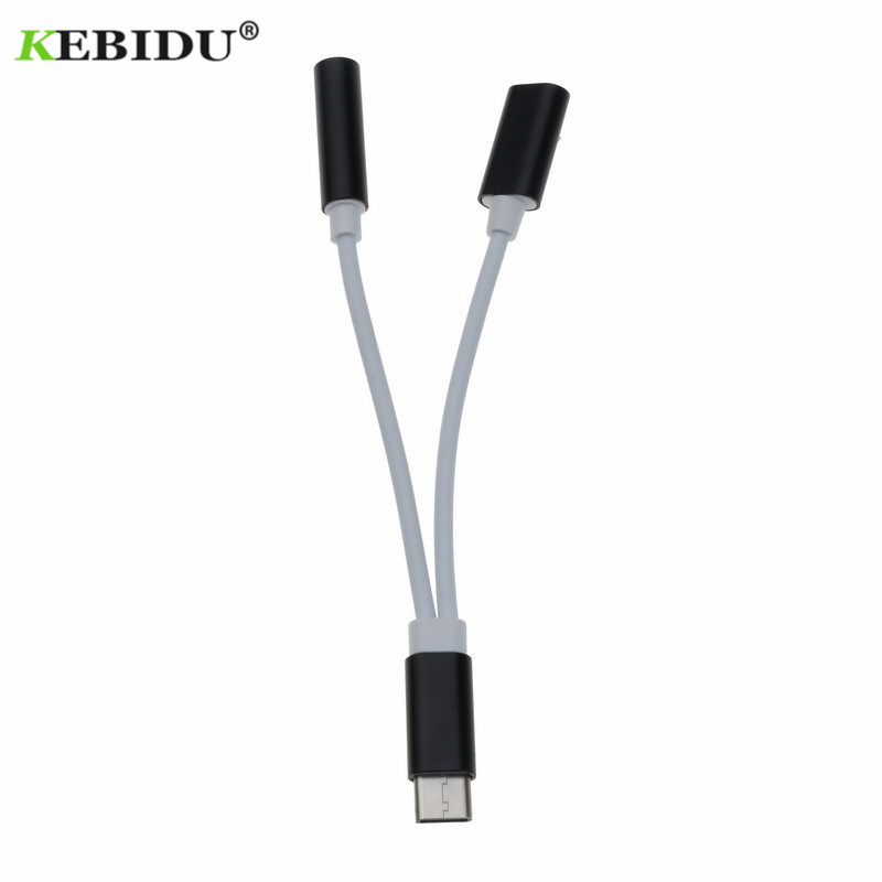 Kebidu USB Type C Naar 3.5mm Koptelefoon Jack Adapter Voor Huawei P20/Mate 10/Pro Aux Audio hoofdtelefoon Charger Oplaadkabel