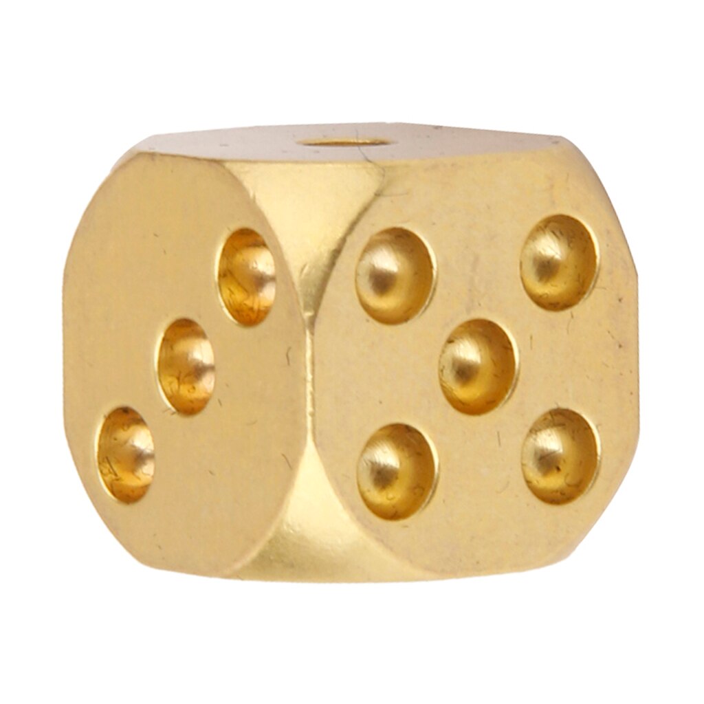 13mm vintage tärningar i massiv mässing med rund kant 6-- sidig spot antik