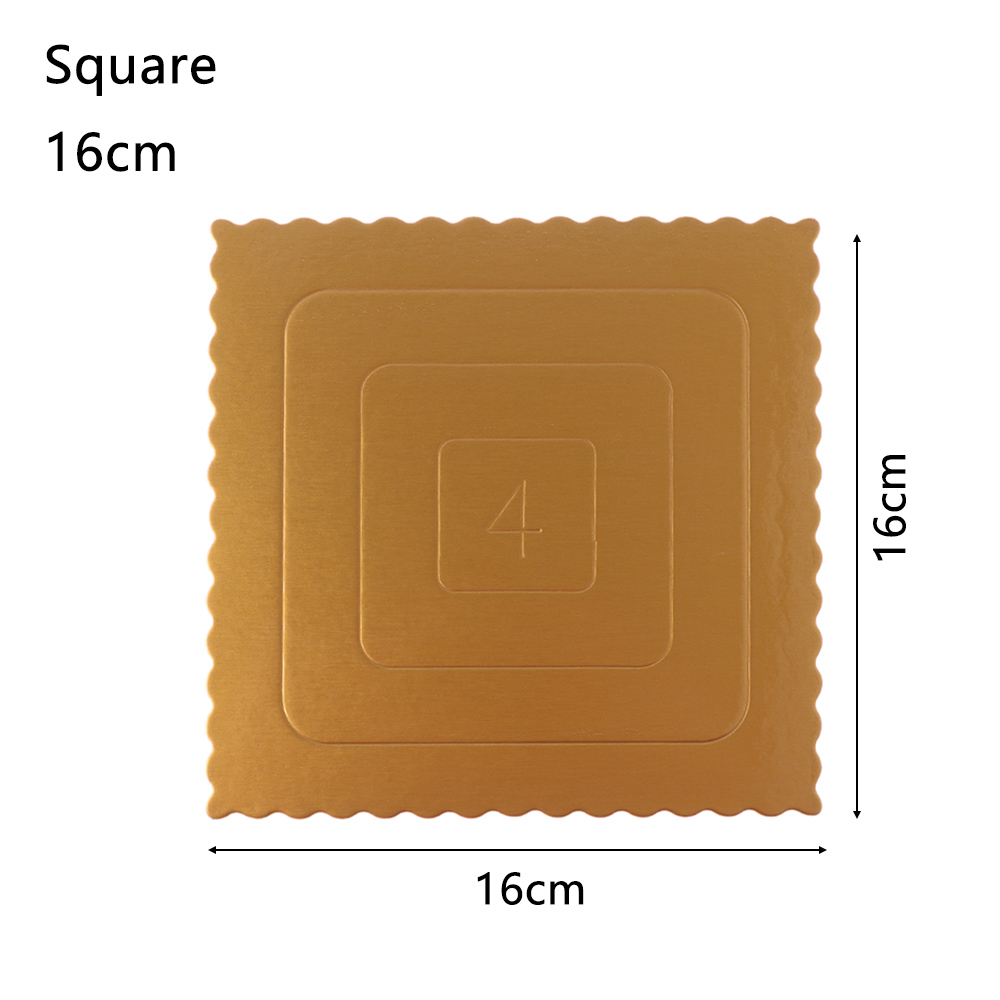Mousse Cake Boards Gold Paper Cupcake Dessert Display Tray Pastry Baking Mat Cake Decor Tool Kitchen reposteria pasteleria Tool: 16cm Square