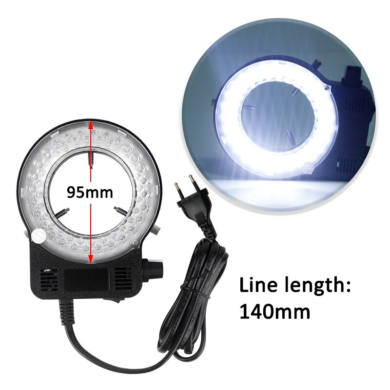 LED Light Illuminator Lamp For Microscope Circle Light Industrial Microscope Camera Light Source White/Black Excellent: Black one