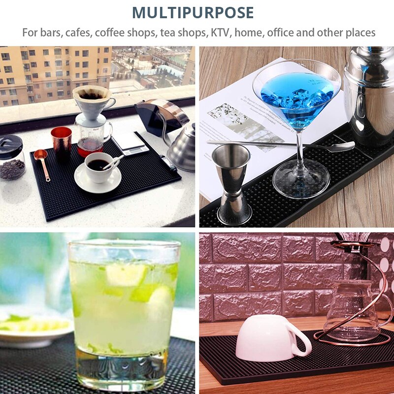 Rubber Bar Mats, Non-Slip and Anti-Spill Non-Toxic Soft Rubber Mats, Coffee Bars, Bars, Restaurants and Barbers Service Mats