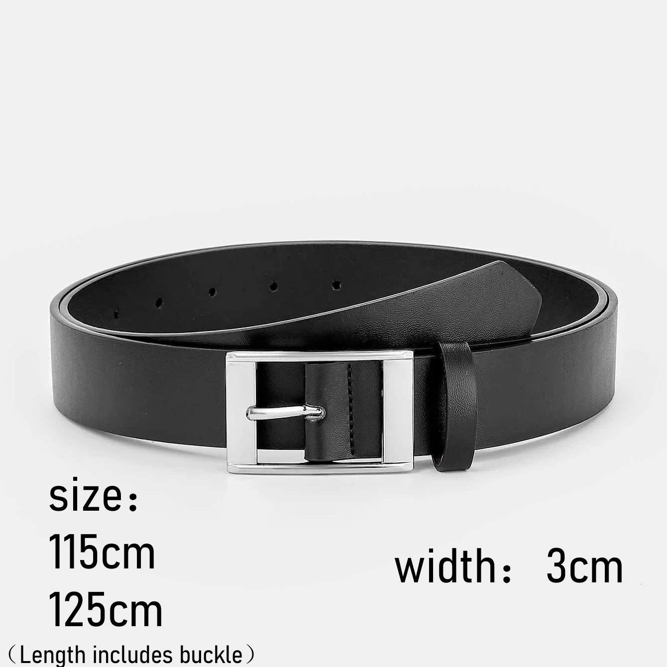 Cinto de fivela de couro falso masculino, moda casual business