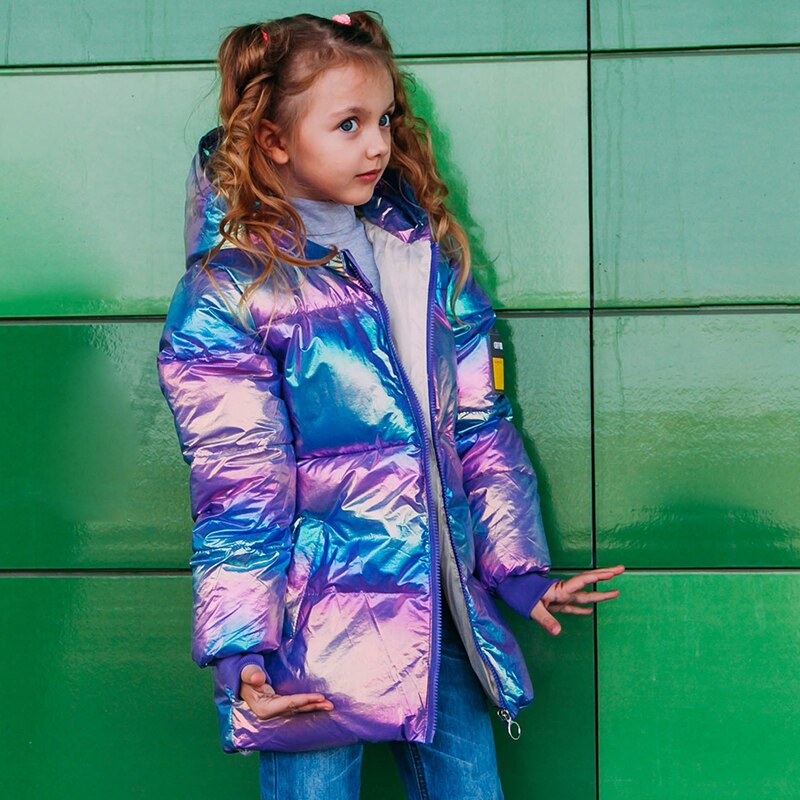 Hh børn vinterjakke til piger varm tyk frakke lyst farverigt tøj til baby børn 96%  bomuldsdun pige snowsuit parkas