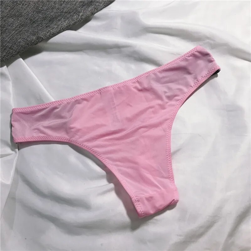 Bragas rosadas para chicas jóvenes, bragas de seda de leche para mujeres, bragas sexis de cintura baja, braguitas a juego, bragas para mujeres