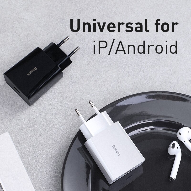 Baseus Mini USB Charger 18W Quick Charge 3.0 For iPhone11 XS XR Fast Charge PD3.0 AFC FCP For Samsung S10 Phone Quick Charger