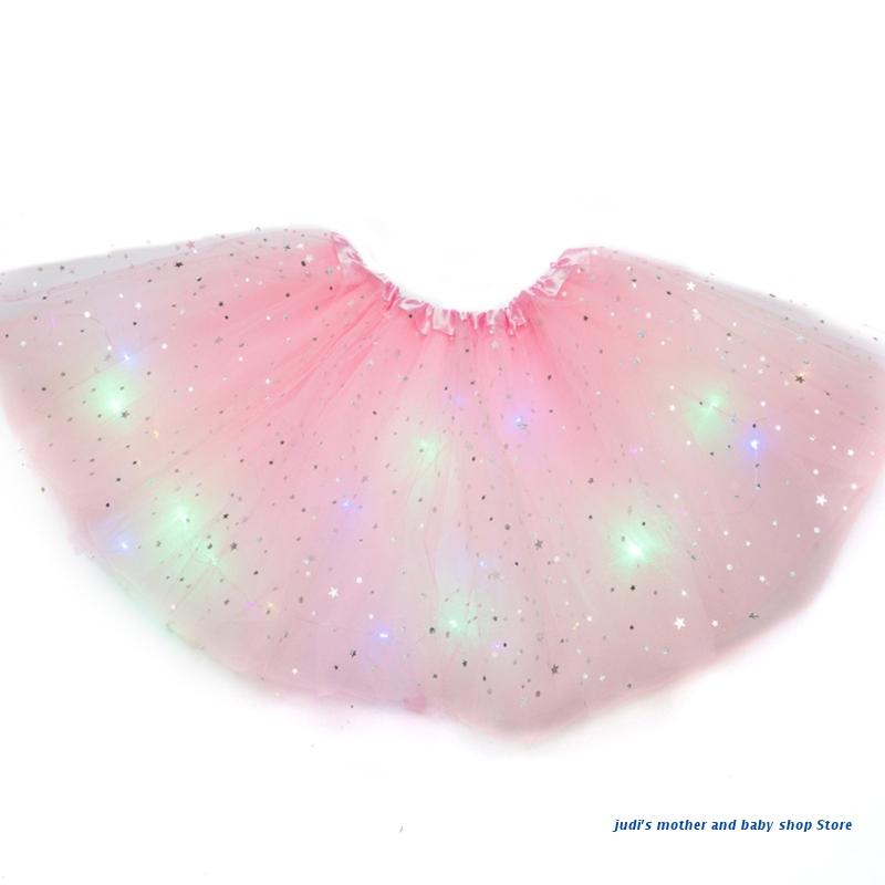 67JC-falda de tul para niñas, tutú con lentejuelas y estrellas brillantes para Ballet, 3-12T
