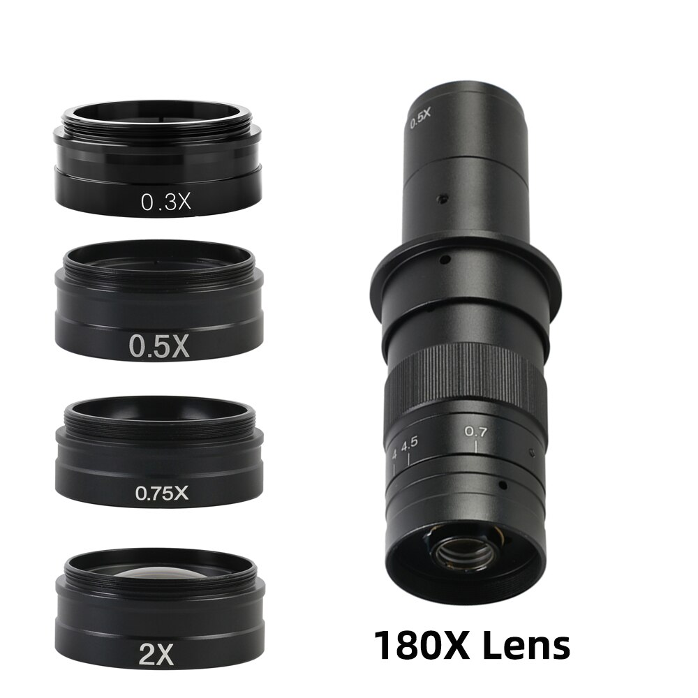 1X Protection Barlow Auxiliary Objective Glass Lens Soot 42mm For 200X 180X 130X C MOUNT Lens Industry Video Microscope Camera