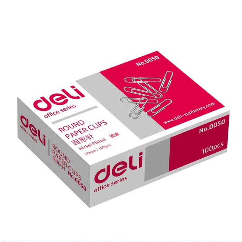 100 Stuks/doos Rvs Paperclips Standaard 29 Mm 50 Mm Dikke Metalen Paperclips Senior Kantoorbenodigdheden Briefpapier