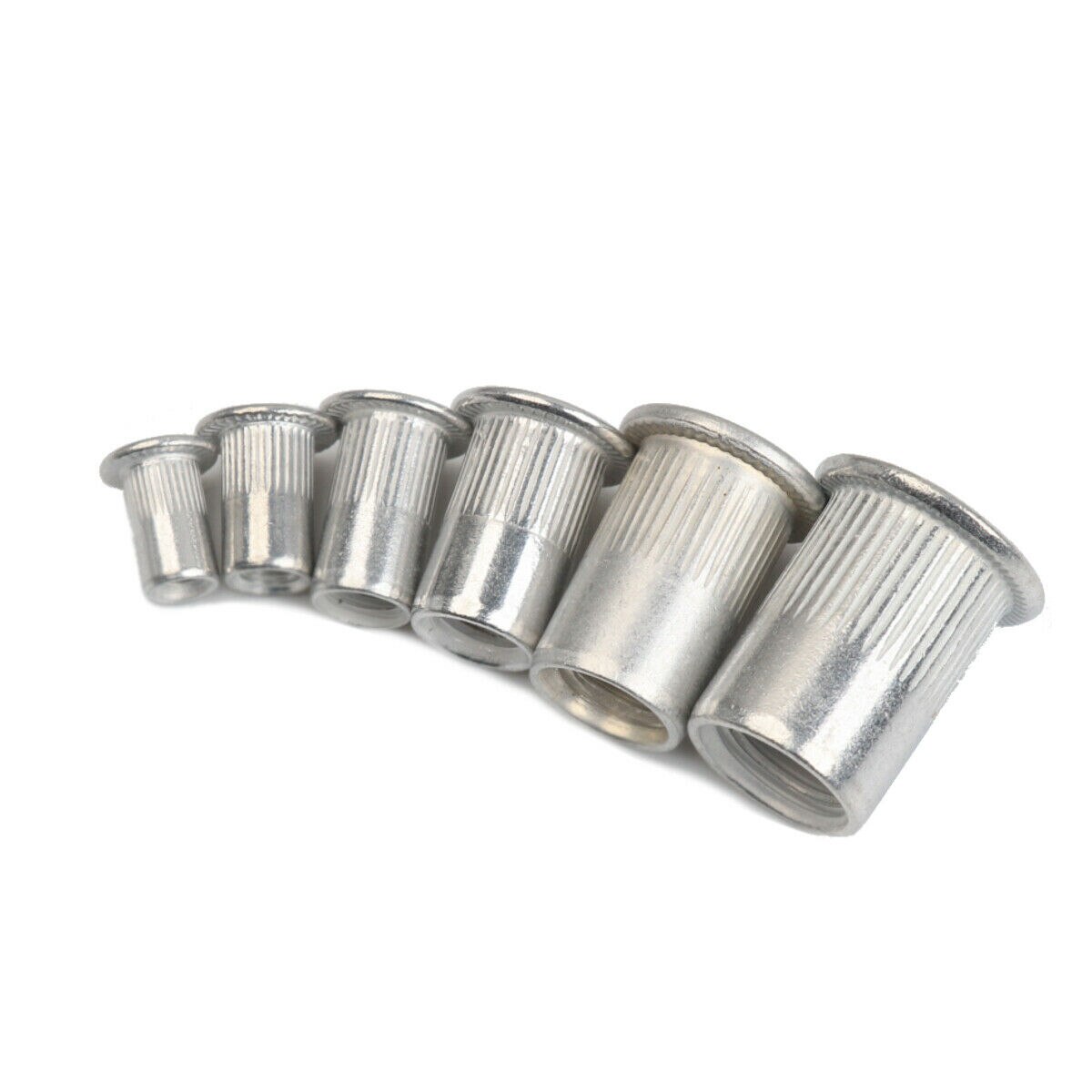 M3 M4 M5 M6 M8 M10 Rivet Nuts Set Zinc Plated Nutserts Threaded Insert Nutsert Cap Flat Head Rivet Nuts Carbon Steel 300pcs
