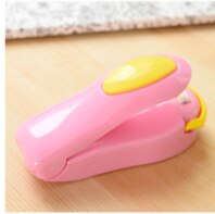 Máquina selladora de utensilios de cocina Mini sellador al calor portátil, bolsa de plástico, paquete de almacenamiento, práctico sellador fácil de sellar para aperitivos: pink