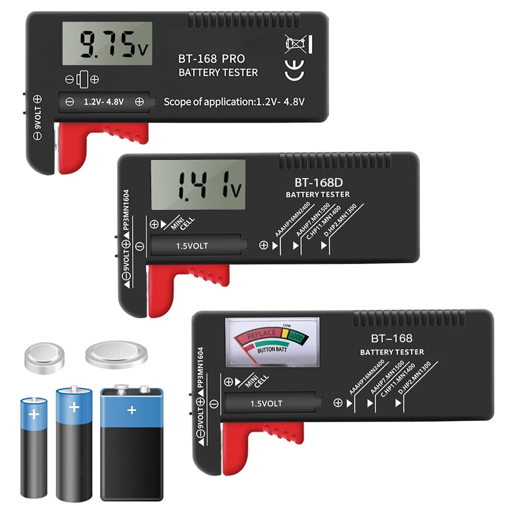 Testeur de batterie numérique BT-168 Pro BT-168D BT-168, écran LCD C D N AA AAA 9V 1.5V, détecteur de capacité de pile bouton