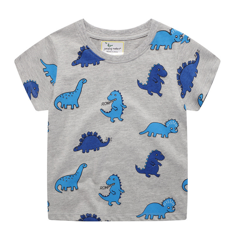 Springen Meter Korte Mouwen Katoenen Kinderen Tops Tees Met Cartoon Cars Jongens Meisjes T Shirts Zomer Baby Kleding T-shirts