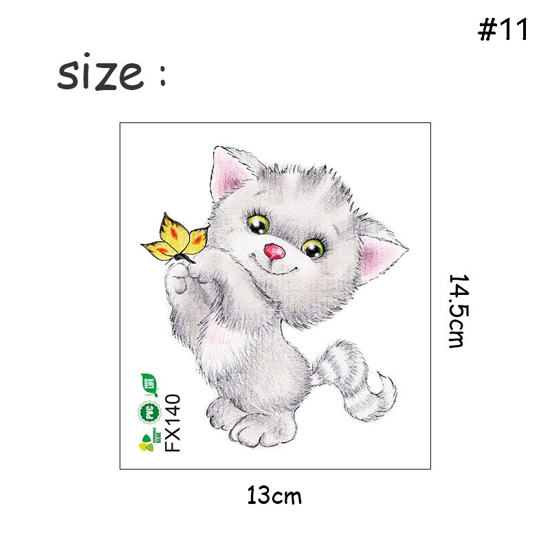 Vandtætte kat toilet klistermærker badeværelse toilet stue boligindretning sød kat mærkat plakat baggrund wallstickers kunst overføringsbilleder: Gul