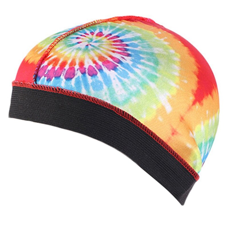Imitación seda Durag Wave Domo Cap corbata colorida-tinte banda elástica para el pelo cubierta sombrero: O
