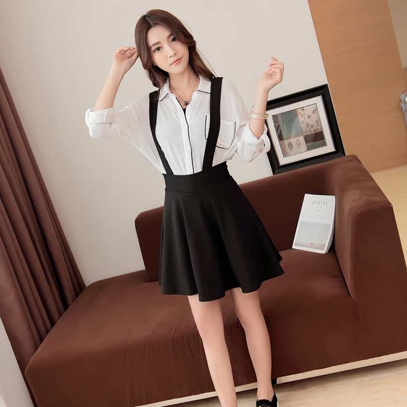 Suspender Skirts Women Girl Ruffles Skater Pleated Short Braces Skirt Women Spaghetti Strap Zipper Mini Skirts