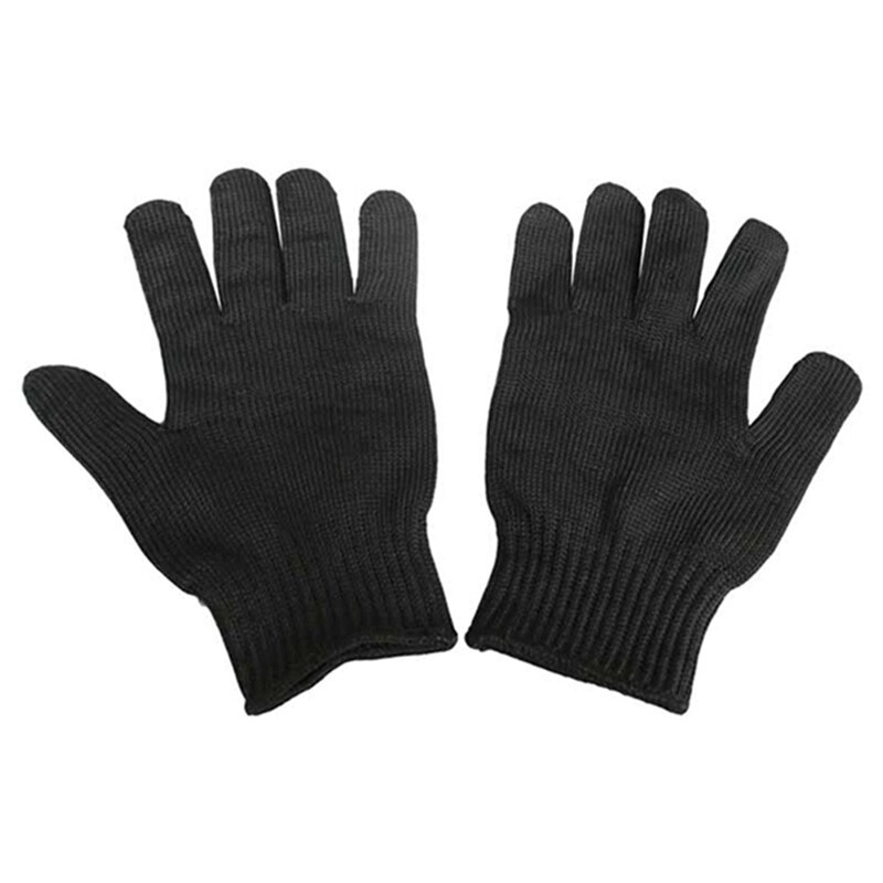 1/ par sorte arbejdsniveau 5 sikkerheds-skæringsbestandige handsker beskyttende rustfrit ståltråd slagter anti-skæring vandrehandsker: Default Title