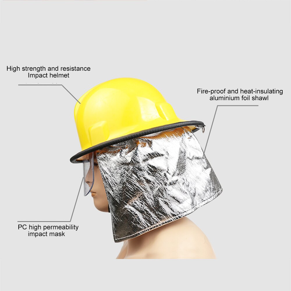 Casco de seguridad para bombero, gorro de rescate con aislamiento contra incendios, chal de papel de aluminio para PC, máscara antiarañazos, casco de seguridad para bombero