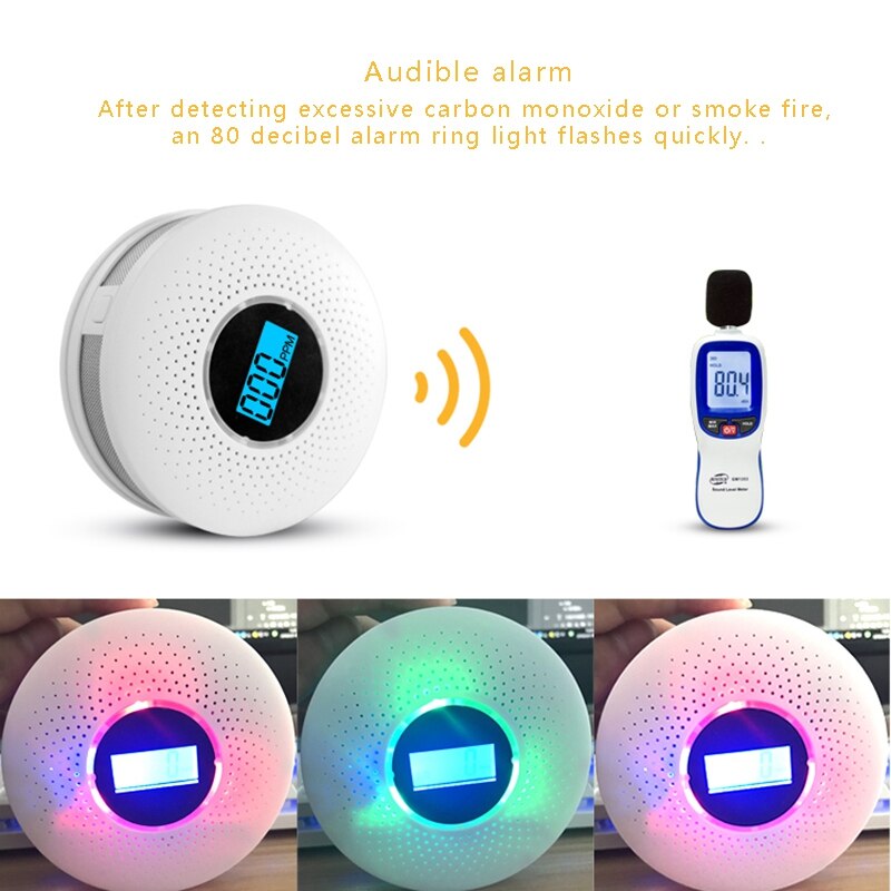 Mool Co & Rook Koolmonoxide Composiet Alarm Detector Home Security Draadloze Alarm Combo