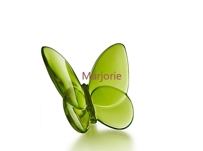 Colored Glaze Crystal Butterfly Ornaments Home Decoration Crafts Party: Light green