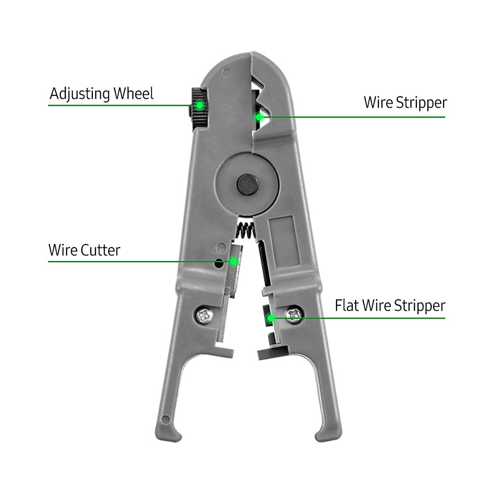 14PCS/Kit Network Cable Tester Network Wire Strippers &amp; Cable Tester &amp; Stripping Wire Cutter &amp; Modular Plug with Storage Pouch