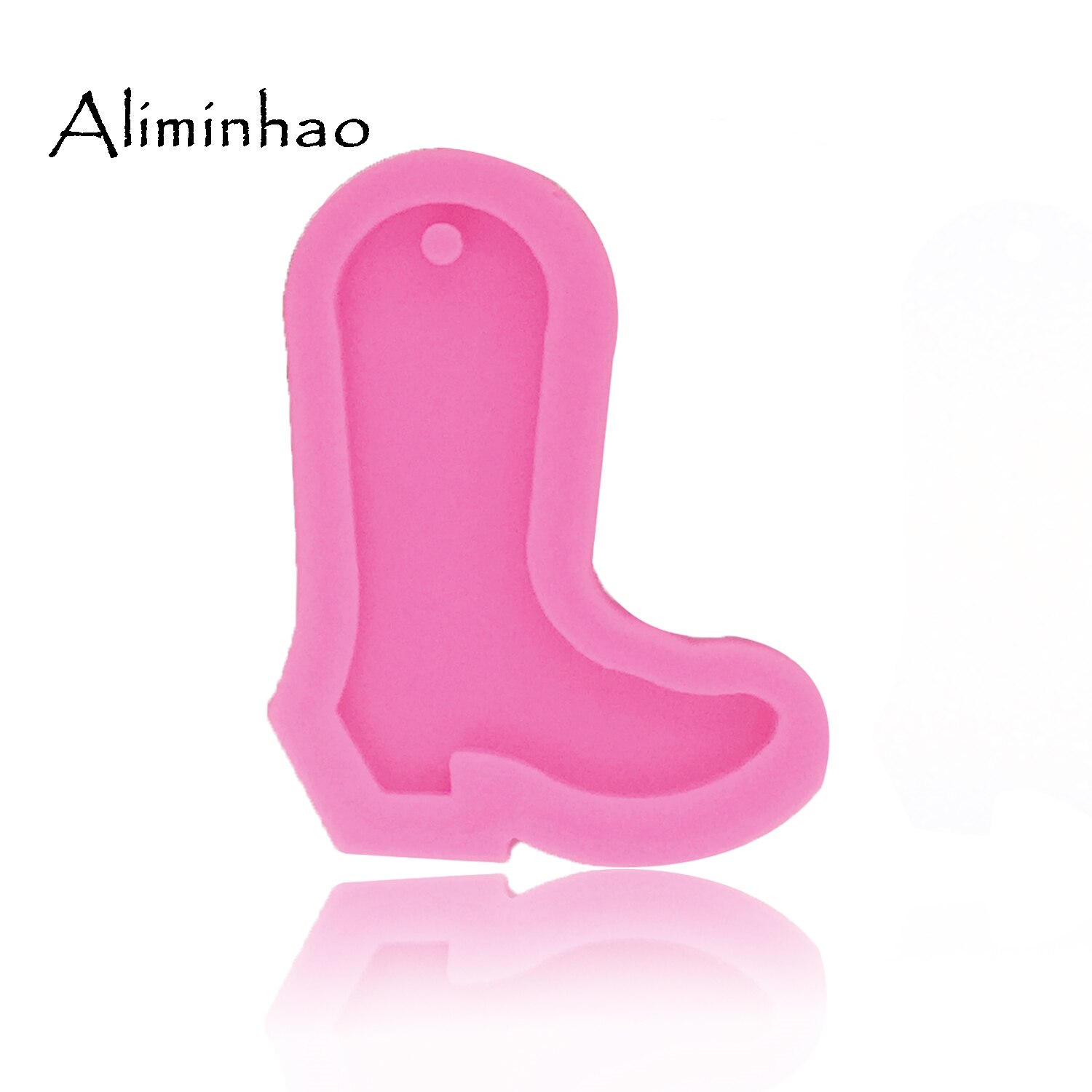 DY0066 Shiny cowboy boot siliconen mal voor sleutelhanger mallen Schoenen polymeer klei DIY Sieraden Hanger Maken epoxyhars mal