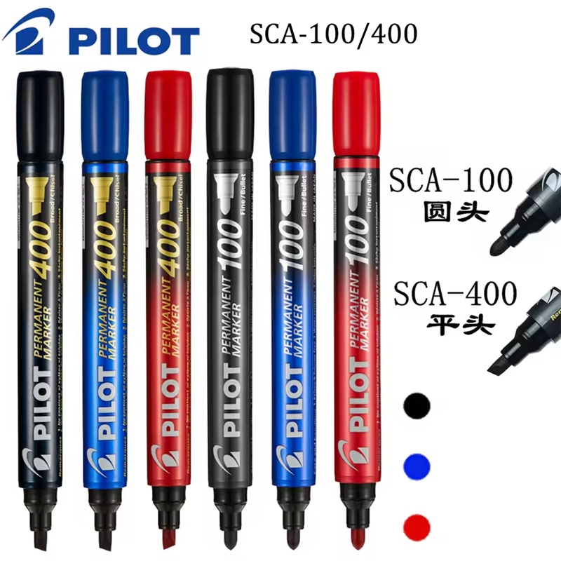 Marcadores de aceite piloto de Japón, SCA-100 permanente que no se decolora, cabezal de 1/4mm, gran capacidad, resistente al agua, marcado de tinta, suministros de oficina