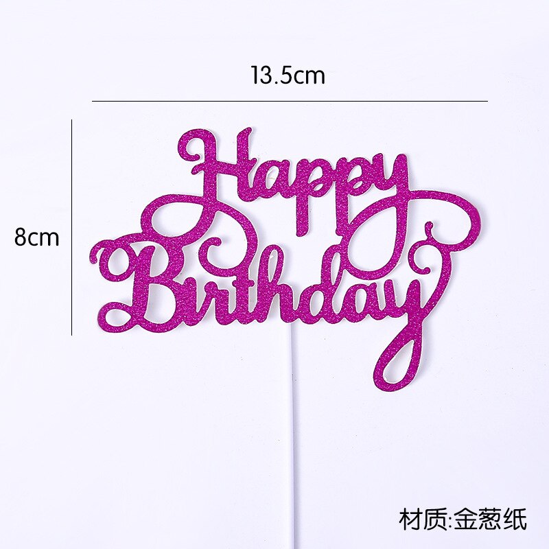 10pcs Gittler Happy Birthday Cake Topper Bling Sparkle Decoration Sign Happy Birthday Cake Topper Girl`s Birthday Dessert Decor: rose red