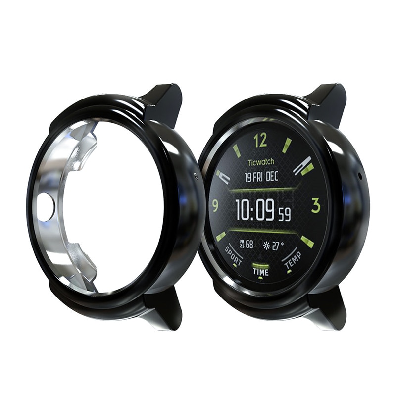 Mjukt fodral för ticwatch pro smart watch protector fodral e -serie tillbehör för tic watch pro watch cover slim plating tpu shell