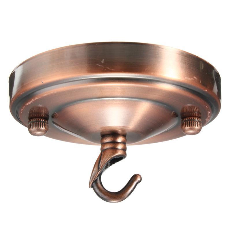 Retro Vintage Haak Plaat Houder Industriële Kroonluchter Met Haak Plafond Plaat Retro Lamp Accessoires: red copper