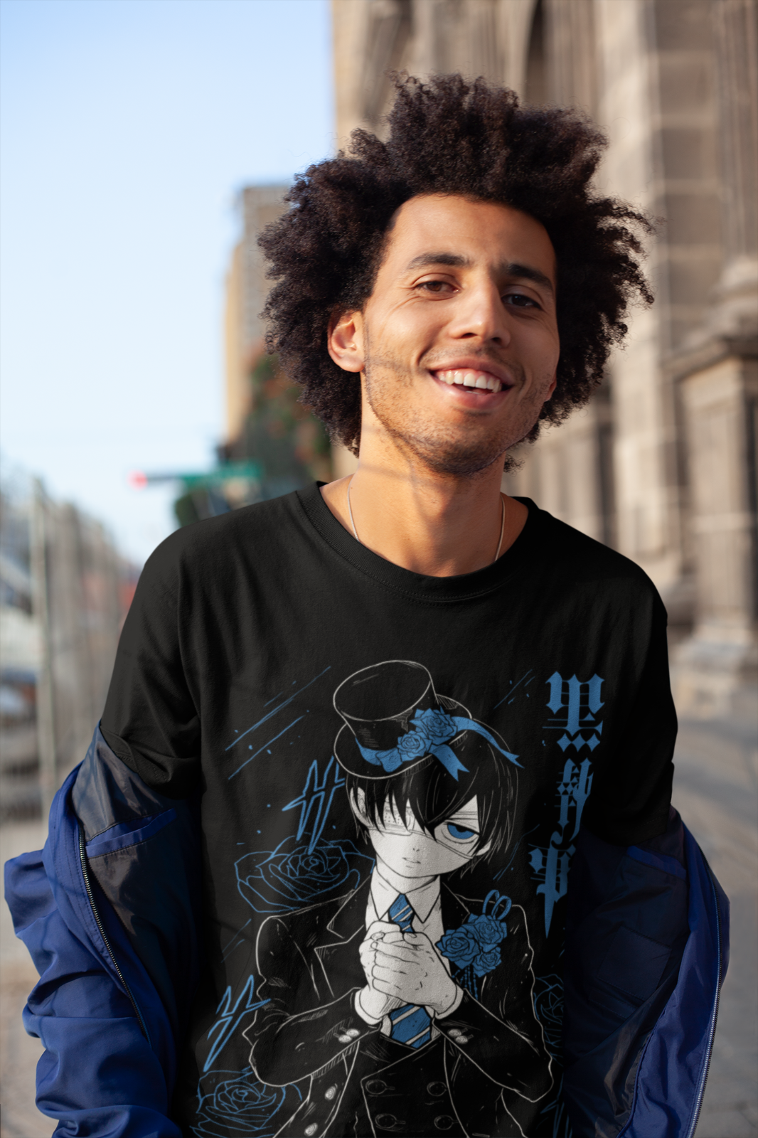 Schwarzes butler t-shirt ciel phanto mhive t-shirt sebastian michaelis hemd