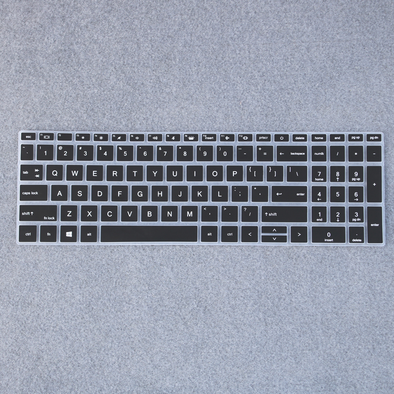 Silicone laptop Keyboard skin cover Protector for HP Elitebook 855 G7 / 850 G7 / HP Probook 450 G8 / 455 G8: black