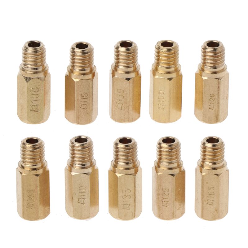 10pcs Main Jet For PWK Keihin OKO CVK Mikuni KOSO Motorcycle Carburetor Vice Injectors Nozzle Size 100-140/120-170/32-55
