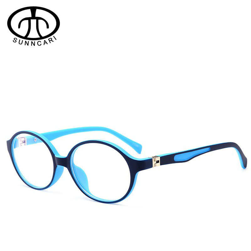 Gafas redondas Anti-blue light para niños, gafas para niños con bloqueo de luz azul, gafas ópticas para bebés, gafas de prescripción para niñas y niños: BLUE BLACK